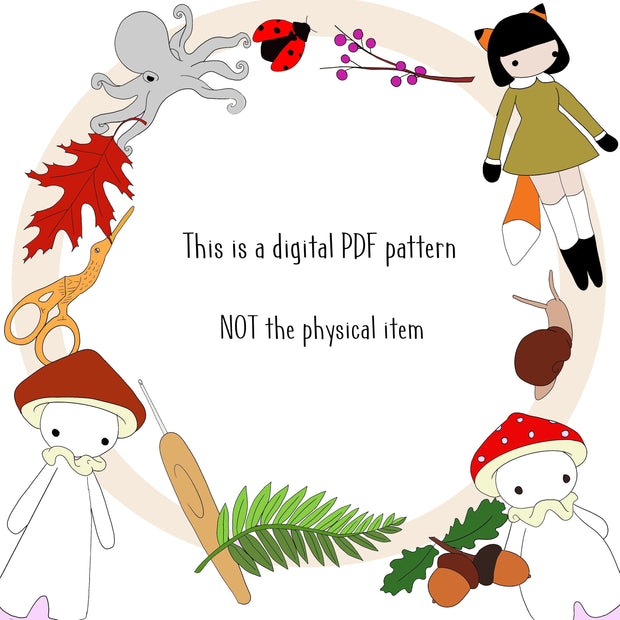 Quinn the little mushroom - critter stitch crochet pattern / amigurumi